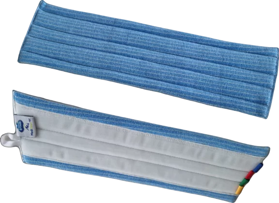 4er Set Klettmopp blau DE LUXE 40cm